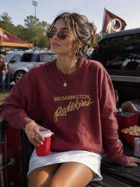 Vintage 90s Washington Redskins Logo 7 Sweatshirt L Burgundy Gold NFL Crewneck